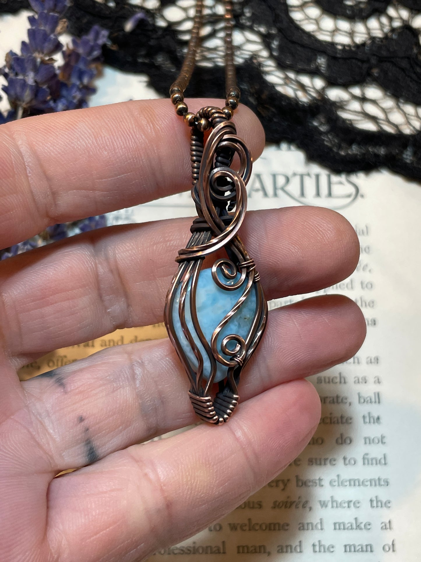 Larimar Pendant in Copper