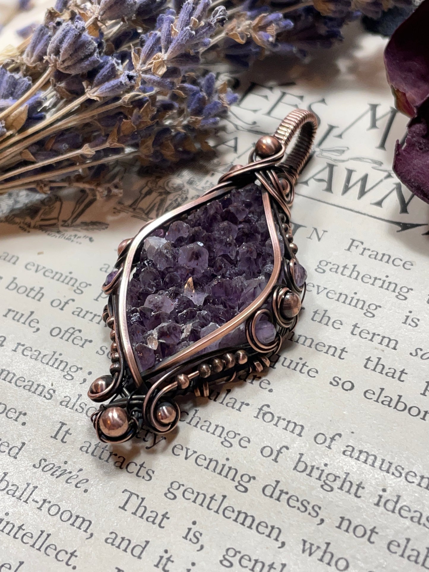 Amethyst (Thunder Bay, Ontario Amethyst Cluster) in Copper
