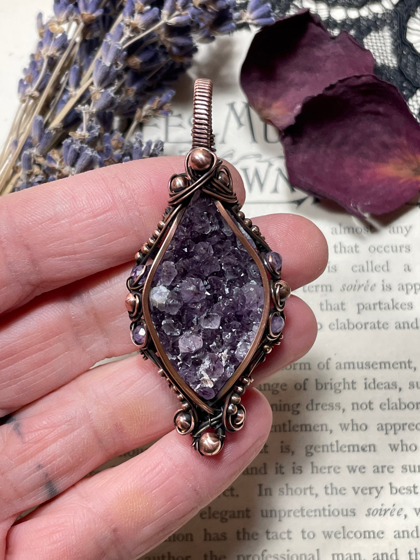 Amethyst (Thunder Bay, Ontario Amethyst Cluster) in Copper
