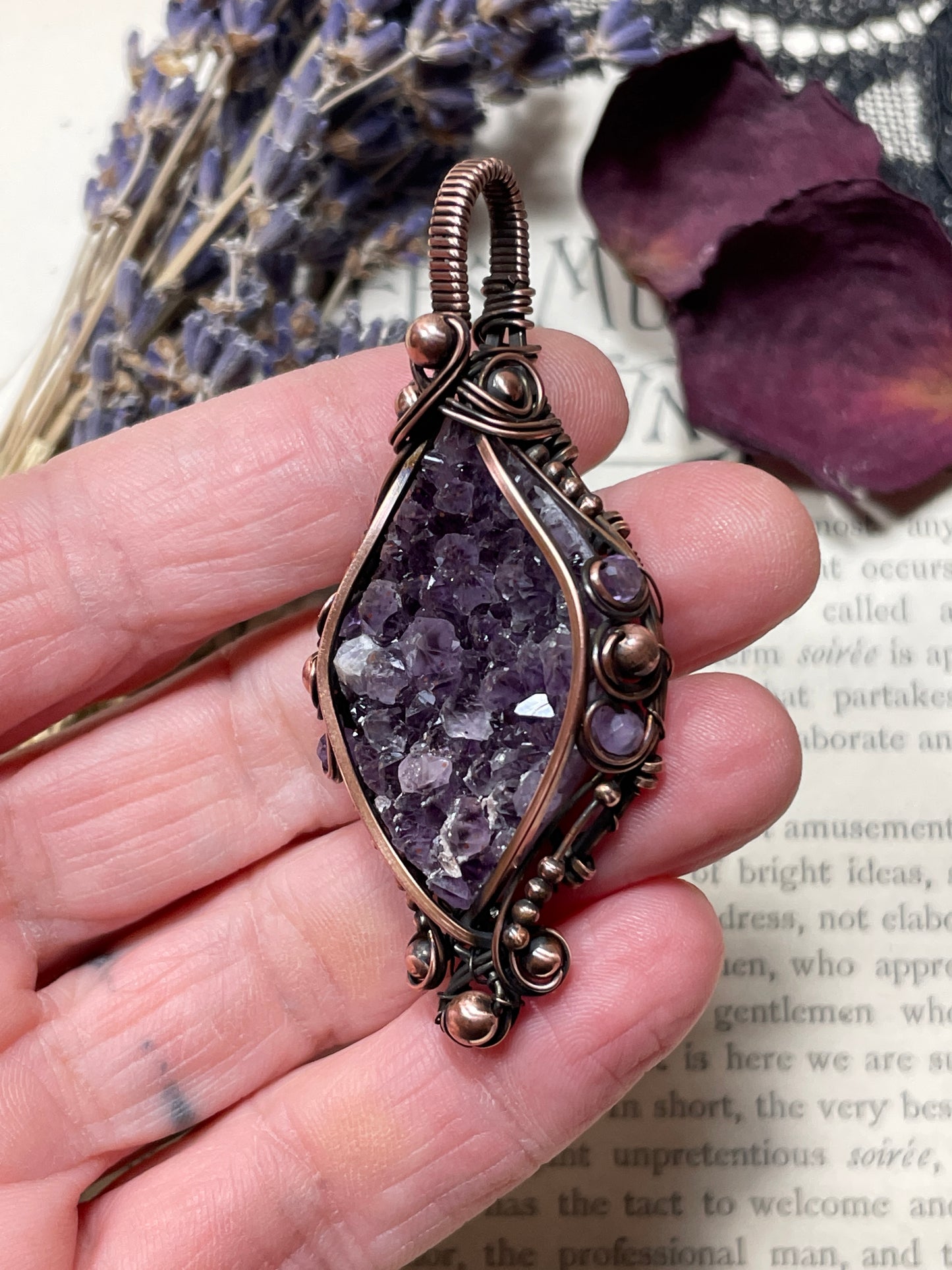 Amethyst (Thunder Bay, Ontario Amethyst Cluster) in Copper