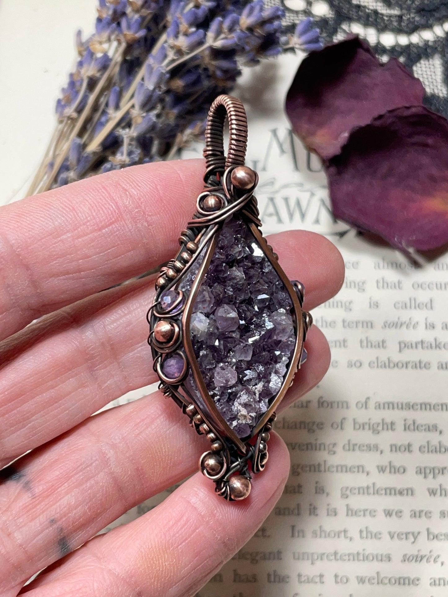 Amethyst (Thunder Bay, Ontario Amethyst Cluster) in Copper