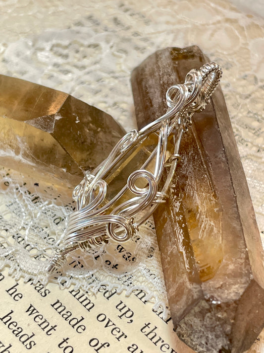 Natural Raw Citrine Pendant in Sterling Silver